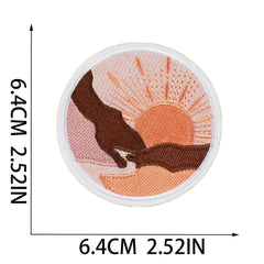 16pc Sun Embroidery Iron On Patches For Men Sew On Embroidered Applique
