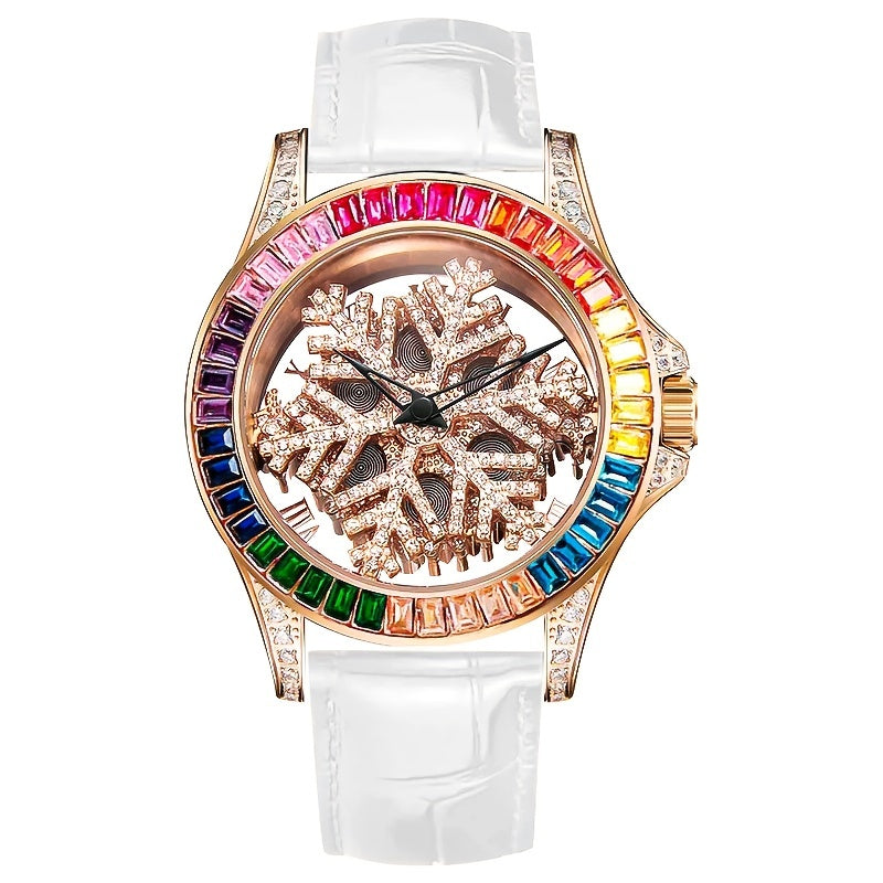 Alloy Rotating Snowflake Quartz Watch for Kids