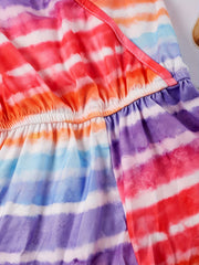 Girls Sleeveless Tie Dye Ruffle Jumpsuit for Kids Summer