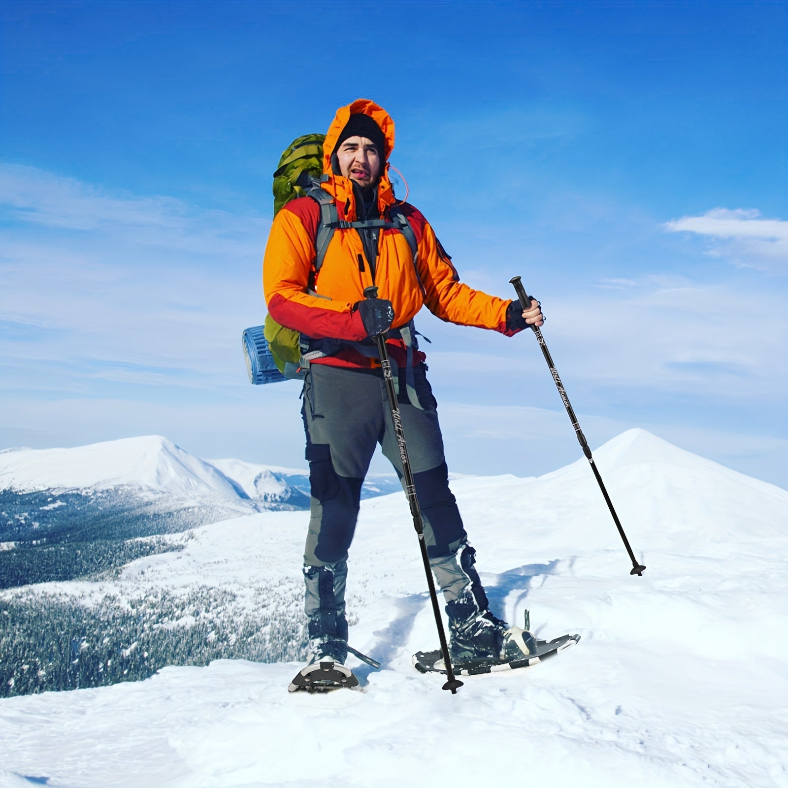 Lightweight Snowshoes Aluminum Snow Shoes w/ Trekking Poles & Bag