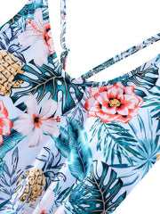 Toddler Girls Tropical Flowers One Piece Swimsuit