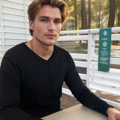 Stretch V Neck Pullover Men's Sweater Casual Warm Winter Knit Solid Fall