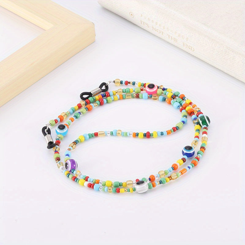 Colorful Eyeball Beaded Glasses Chain Anti-lost Decorative Chain
