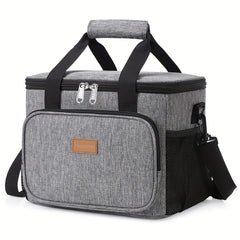 15L Insulated Lunch Bag Soft Cooler Tote Oxford Fabric Manual Functionality