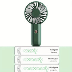 Portable Handheld Fan Mini Pocket Handheld Fan Small Powered USB Rechargeable