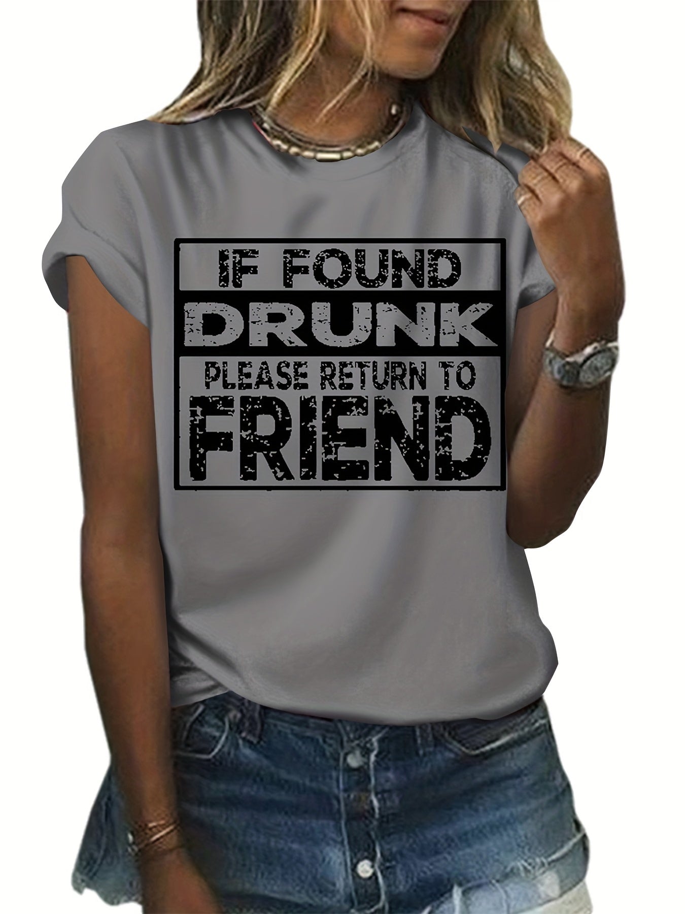 Letter Graphic Breathable Sports T-shirt Round Neck Slogan Workout Tee
