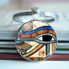 Egyptian Eye of Horus Time Gemstone Keychain
