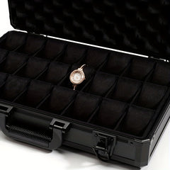 Aluminum Alloy 24-Digit Watch Case Carbon Fiber Box Display