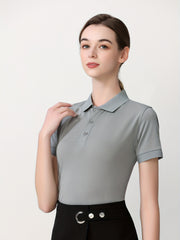 Women's Casual Polo Shirt Slimming Breathable Sweetheart Collar