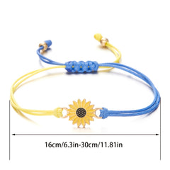 Men's Alloy Sunflower Yellow Friendship Bracelet
