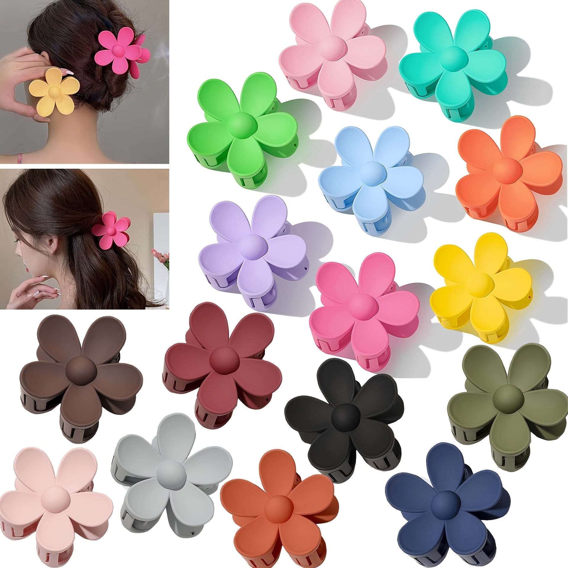 Flower Hair Clips Big Claw Clips Strong Hold For Women