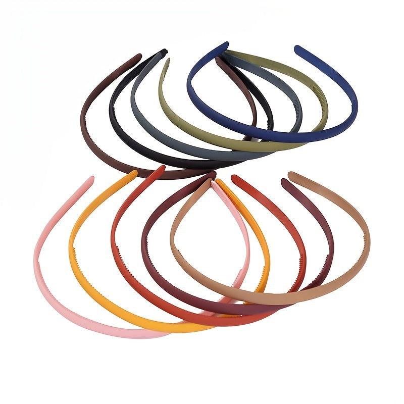 10pcs Colorful Plastic Headbands with Teeth for Women Girls Teens