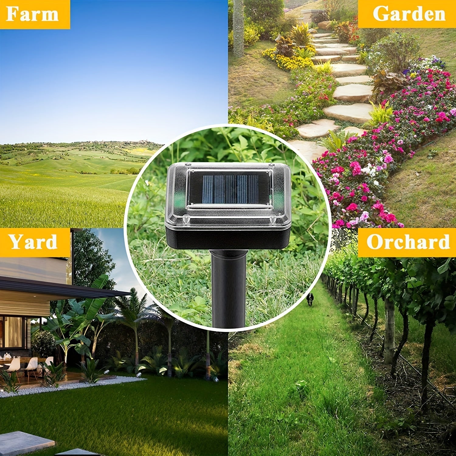 2pcs Solar Ultrasonic Mousetrap Snake Repellent