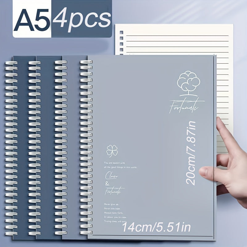4pcs set A5 Coil Notebook Thickened Notepad Journal Spiral Coil Notebook