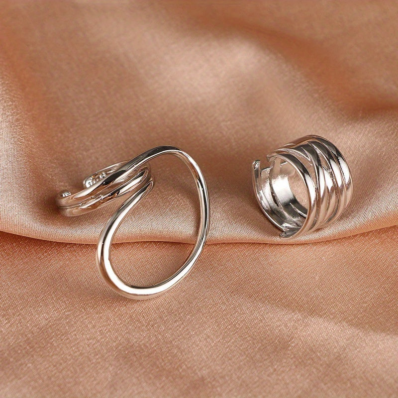 Alloy Metal Geometric Ring Adjustable