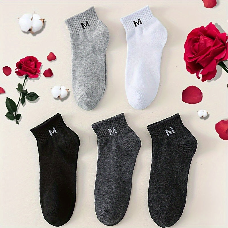 Men's Solid Short Crew Socks Breathable Casual Street Style Outdoor Wearing