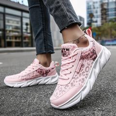 Mesh Letter Printed Sports Shoes, Lace Up Low Top Running Sneakers
