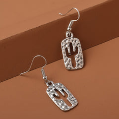 Hollow Cactus Drop Dangle Earrings For Women Girls Ear Jewelry