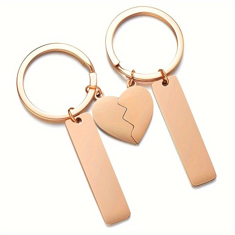 Custom Stainless Steel Name Men's Keychain Love Puzzle Key DIY