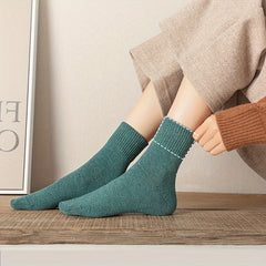 10 Pairs Women's Solid Mid Tube Socks Soft & Comfy Stockings