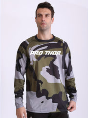 Men's Camo Long Sleeve Motorcycle T-shirt Quick Drying Breathable Top
