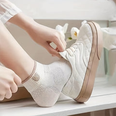5 Pairs Cartoon Pattern Short Socks for Women Soft Lightweight Stockings