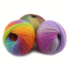 100% Wool Rainbow Yarn for Hand Knitting Gradient Crochet DIY Sweater