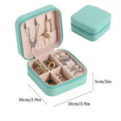 Portable Grid Jewelry Storage Box Necklaces Organizer Case
