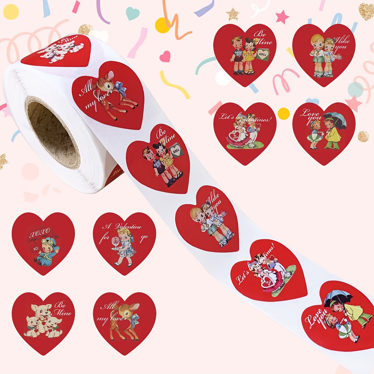500 Cartoon Characters Confession Decoration Stickers