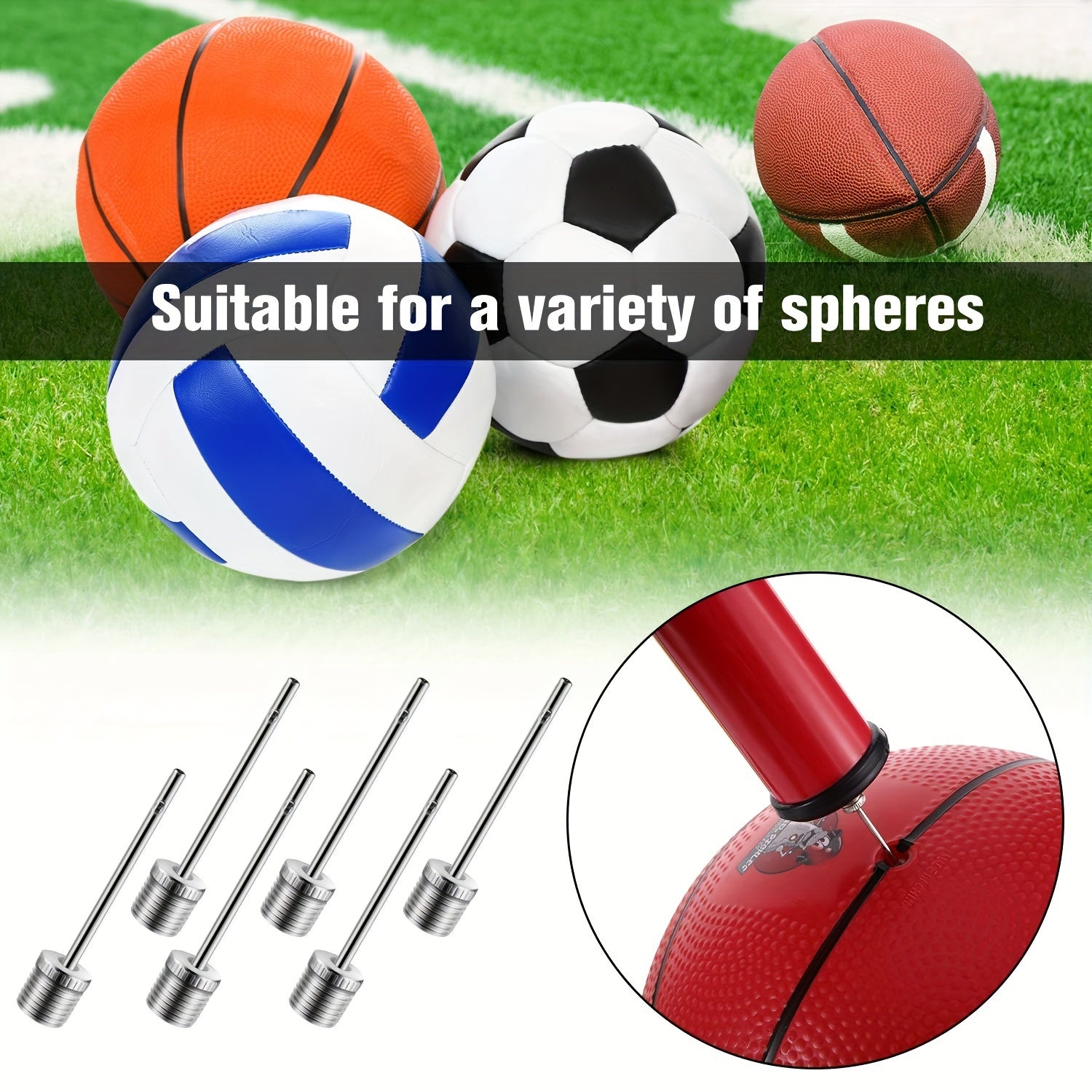 100pcs Basketball Pump Needles Air Pump Needles with Storage Box