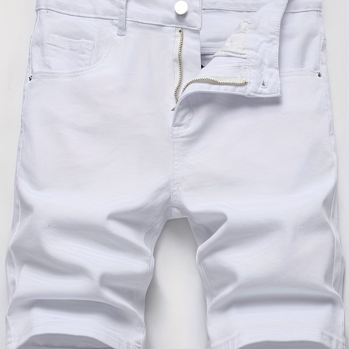 Men's Stretch Denim Shorts Street Style Classic Mid