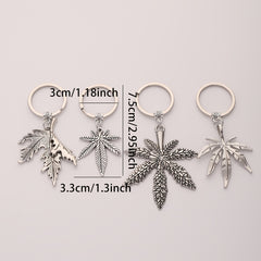 Maple Leaf Charm Keychain 4pcs Set Luggage Bag Accessories