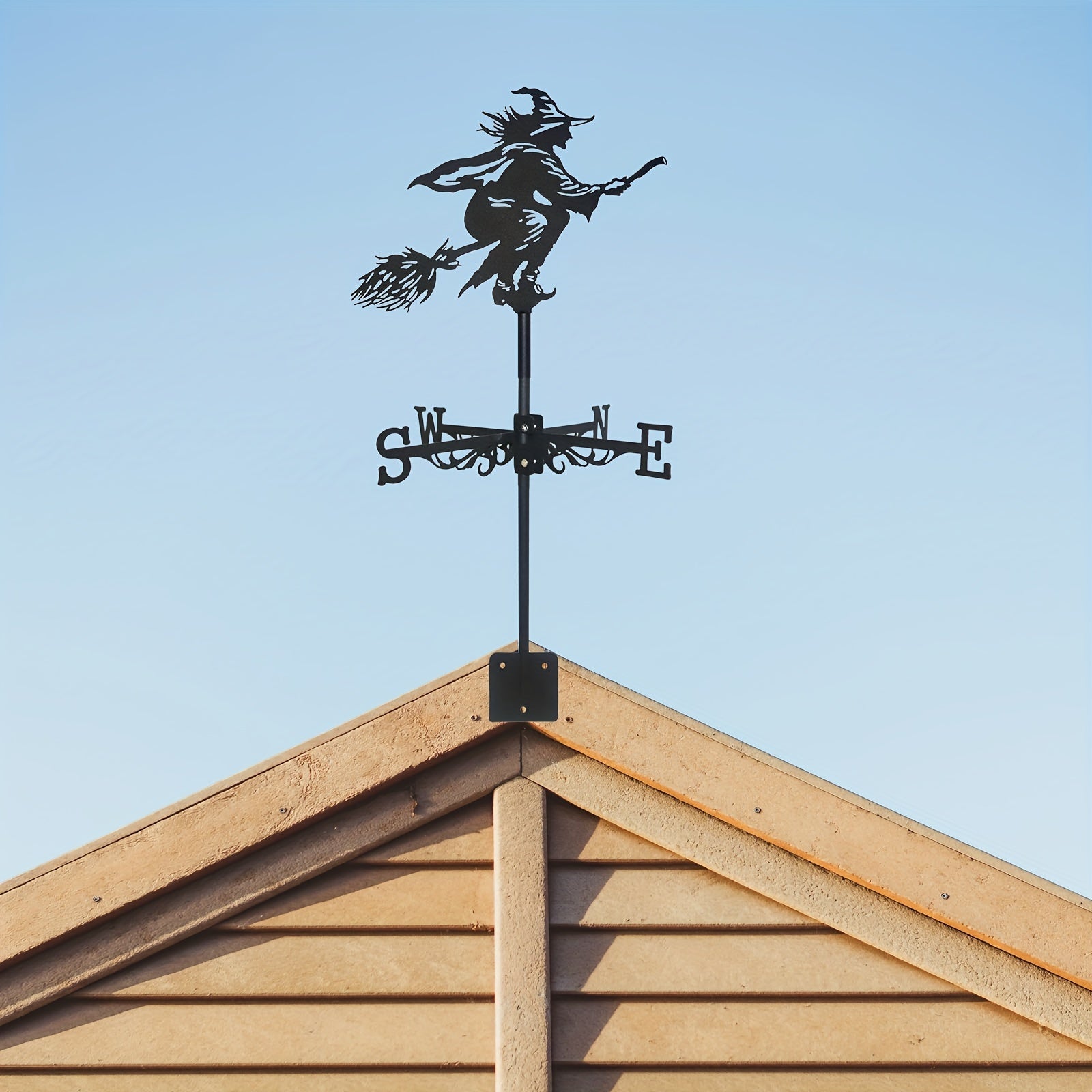 Stainless Steel Weather Vane Magic Broom Shape Metal Weathercock