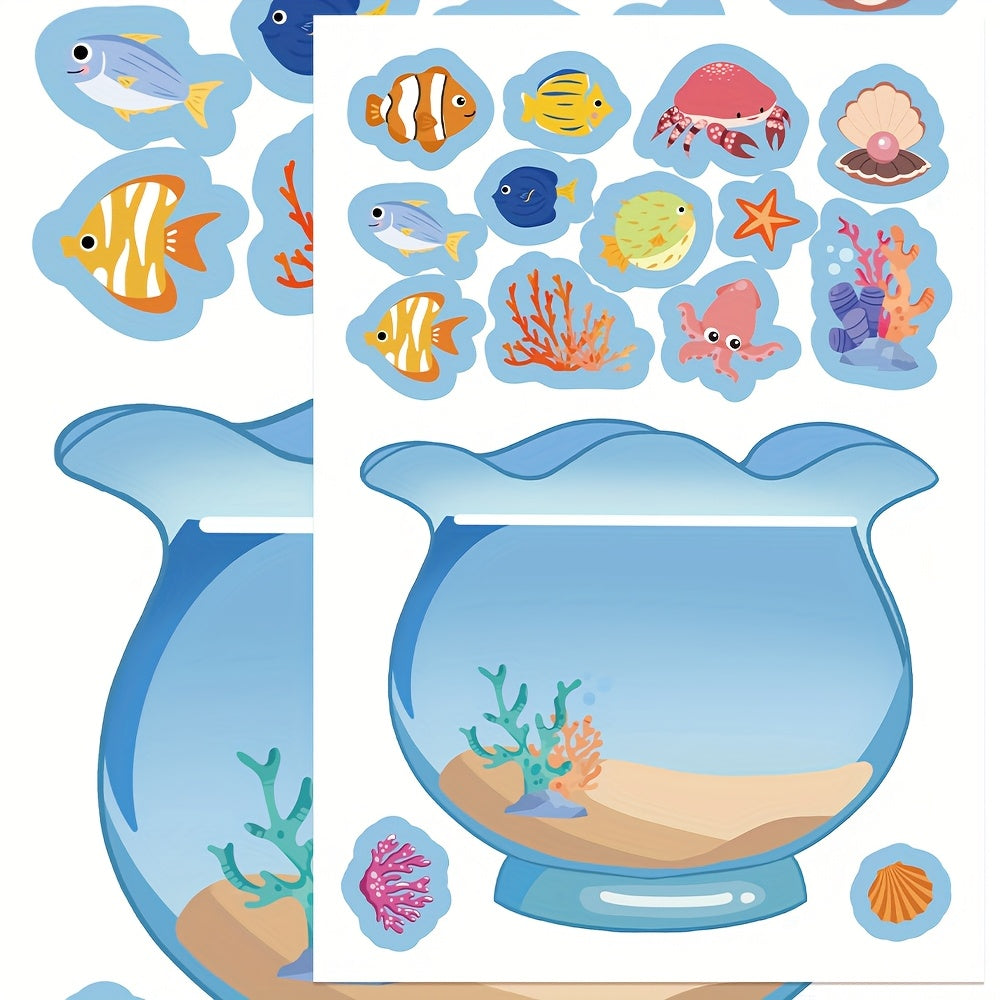 8pcs Marine Life Stickers for Laptops, Phones, Journals