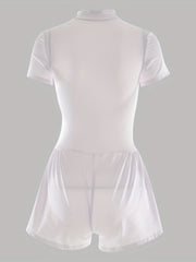 Short Sleeve Corset Jumpsuit Solid Casual Wide Leg Jumpsuit