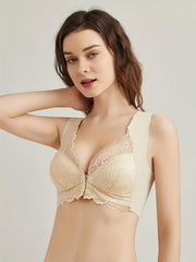 Comfortable Front Close Lace Wireless Push Up Bra Mother's Gift