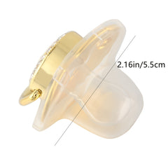 Pink Letter Baby Pacifier With Chain Clip