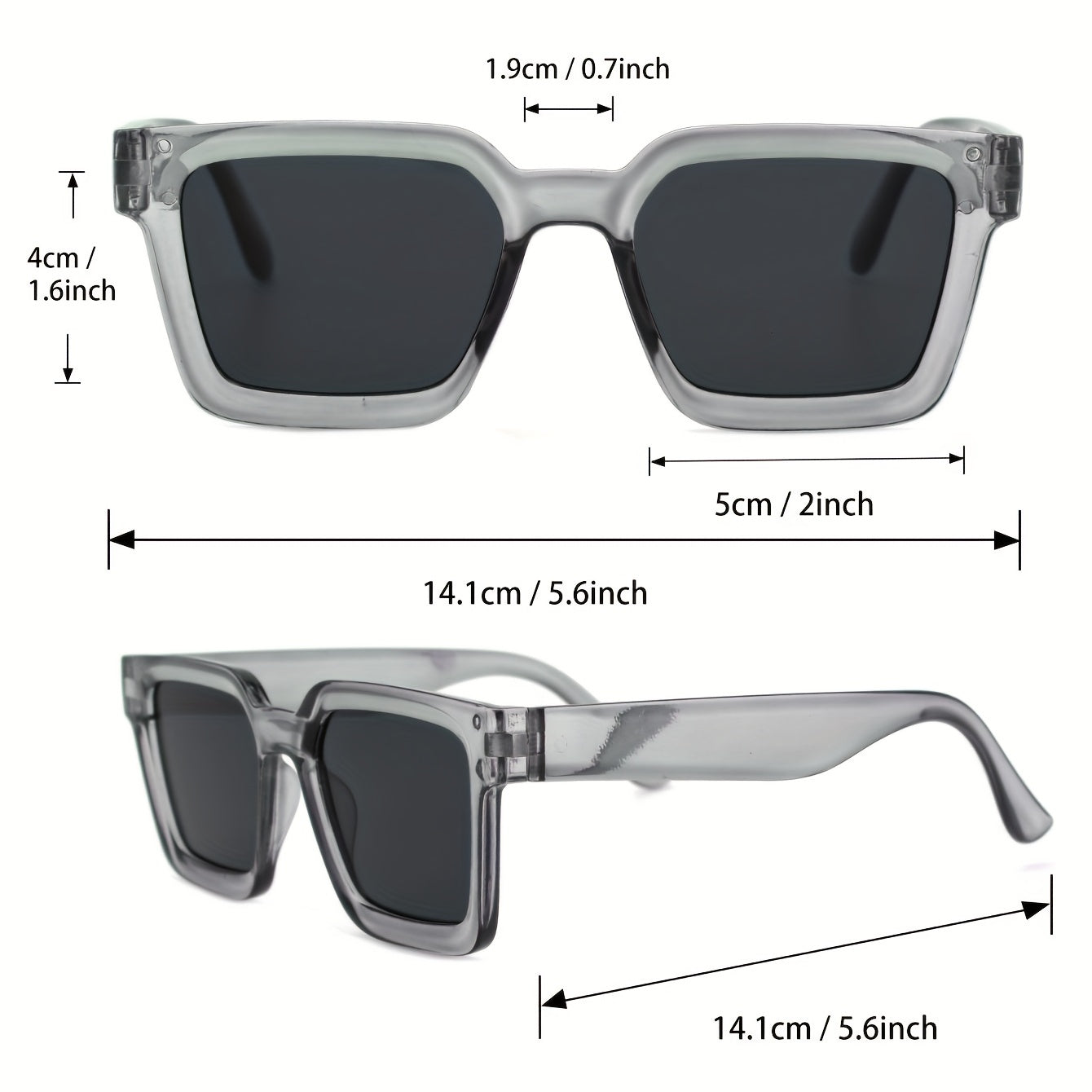 Men's Square Frame Sunglasses Unisex Sports Cycling Beach Photography