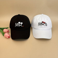 Mr Mrs Bow Embroidered Baseball Cap Solid Sunshade Dad Hat Adjustable