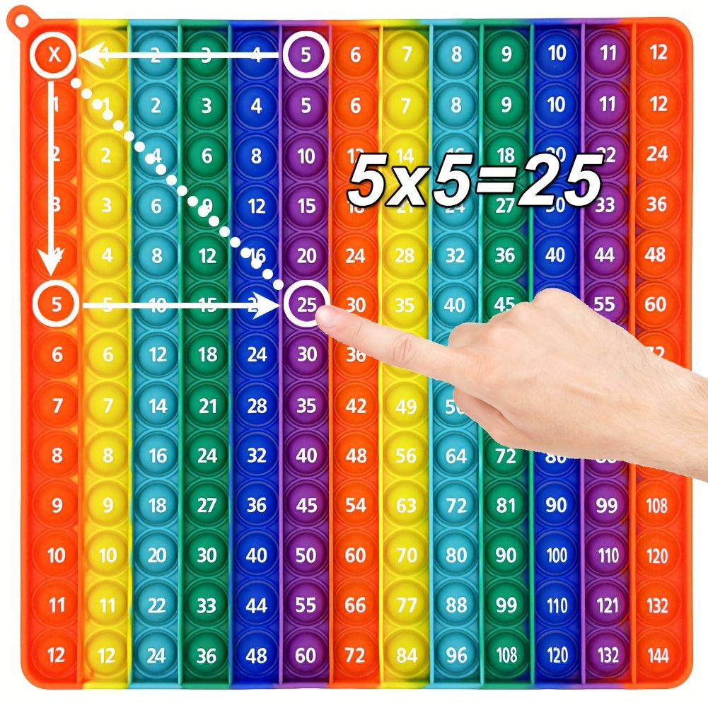 12x12 Multiplication Push Bubble Fidget Toy for Kids