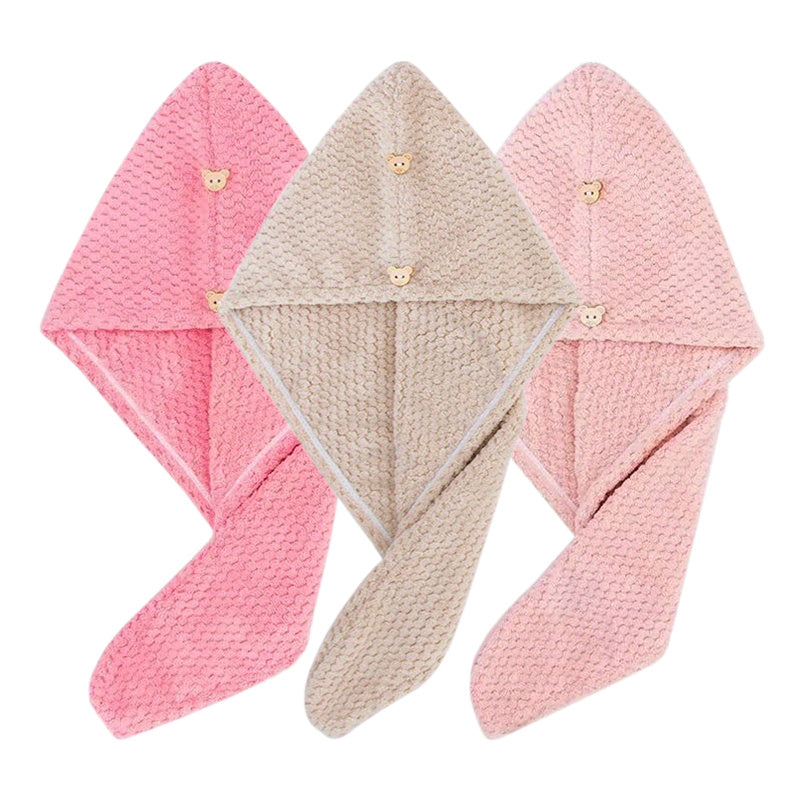 3pcs Microfiber Hair Towel Wrap for Women Quick Drying Cap