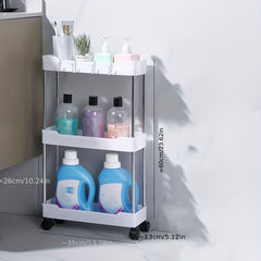 3-Tier Rolling Cart Stroller Shelf for Narrow Spaces