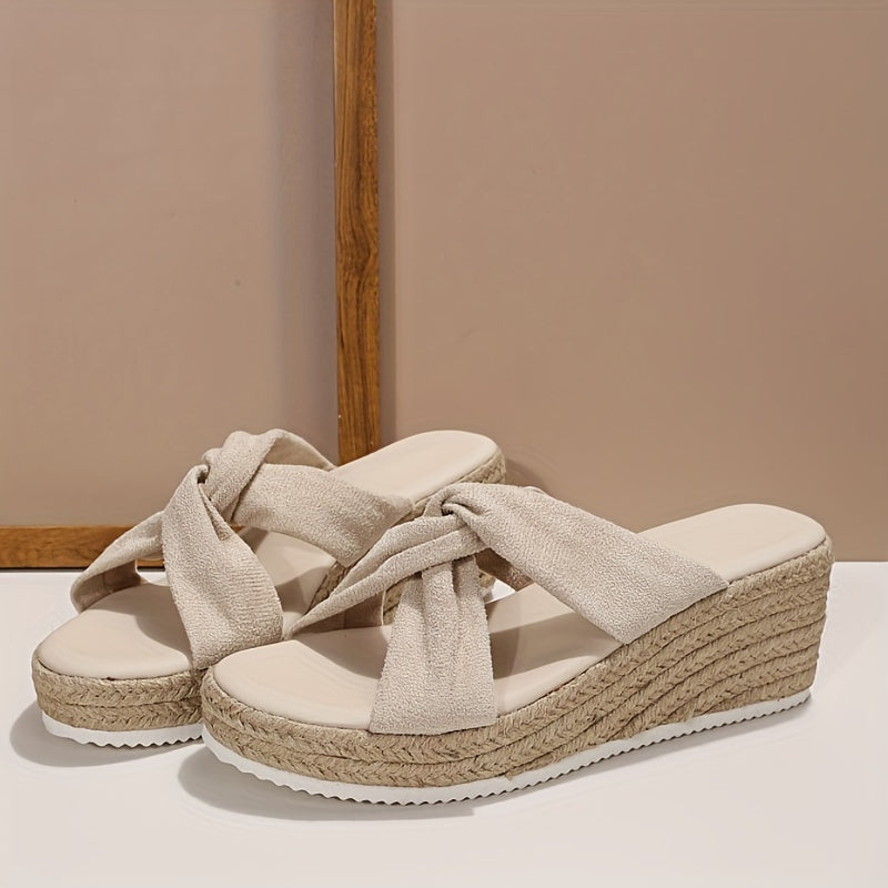 Women's Platform Slip On Sandals Summer Wedge Shoes