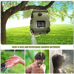 5 Gallon Solar Heated Camping Shower Bag Portable Bath Bag with Removable Hose