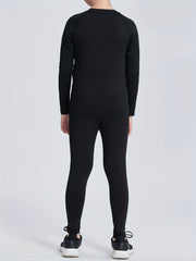 Boys Sports Training Outfits Plus Fleece Thermal Top - Quick Drying
