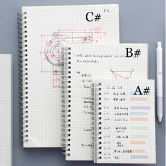 80 Sheets Matte PP Cover Coil Notebook B5 A5 A6 Thickened for Diary Schedule