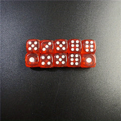 10pcs 12mm Acrylic Dice Set 11 Colors Hex Round Corner Bar KTV Entertainment