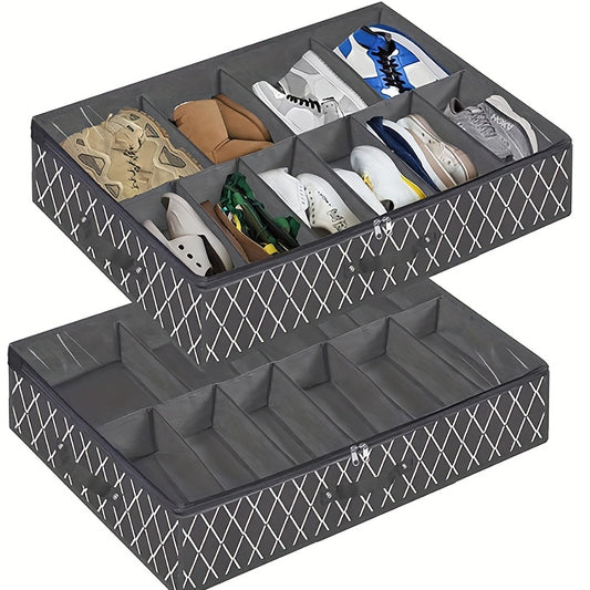 Bed Bottom Shoe Storage Box Foldable Non woven Packing Organizer