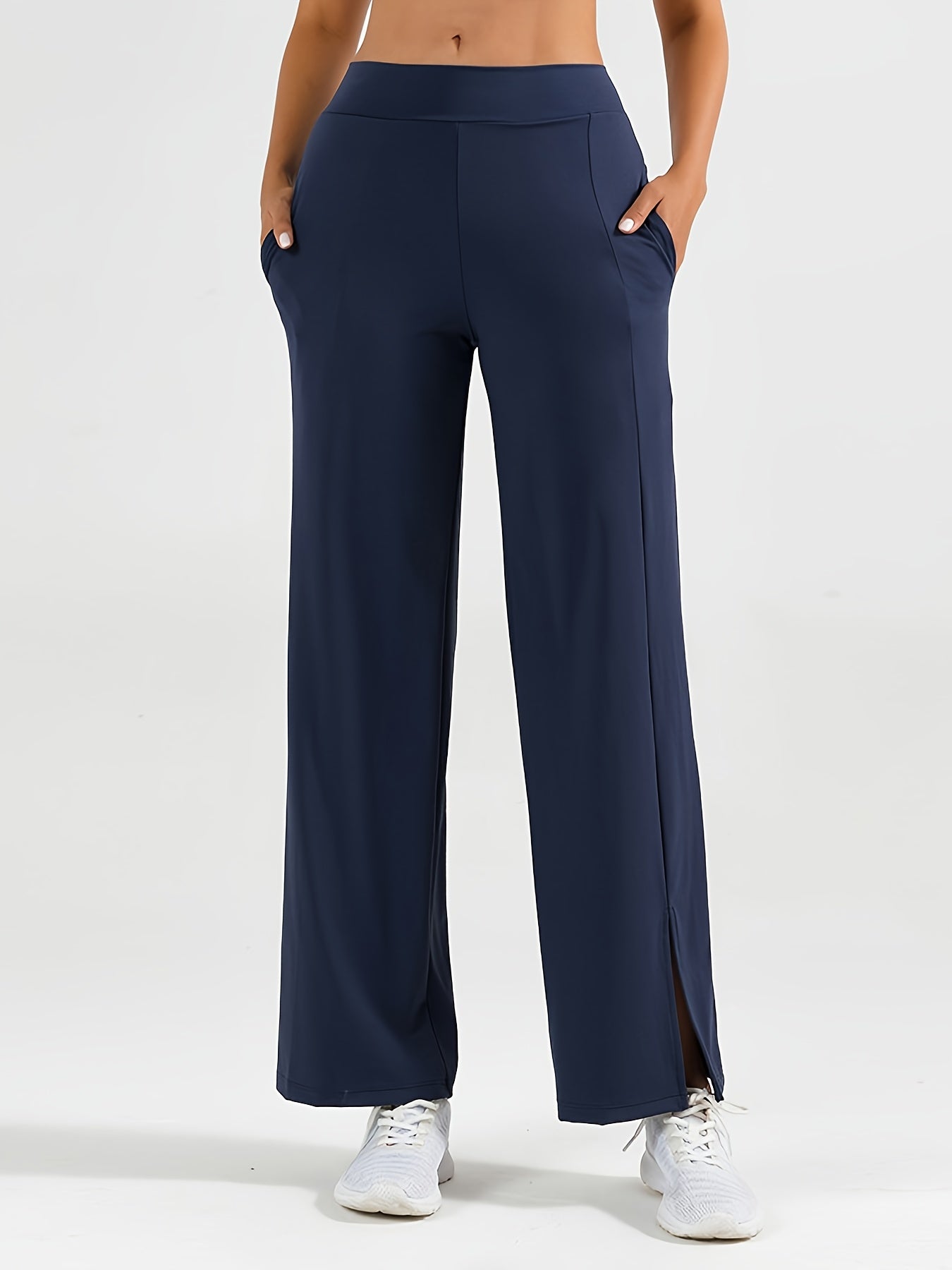 High Waist Wide Leg Sports Pants Stretchy Yoga Fitness Dance Pants