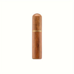 Sandalwood Needle Holder Portable Toothpick Holder Wood Brass Needle Holder